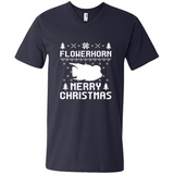 Flowerhorn Christmas T-shirt, Ugly Christmas Sweater - Men's V-Neck
