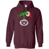 Amazing tee Oakland Raiders Glitter Grinch Monogram Ornament Christmas Gift - Hoodie