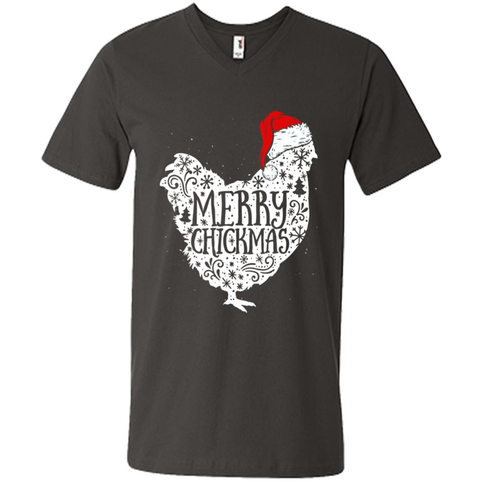 Chicken Christmas T Shirt Merry Chickmas Santa Claus Gifts - Men's V-Neck