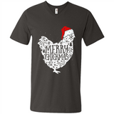 Chicken Christmas T Shirt Merry Chickmas Santa Claus Gifts - Men's V-Neck
