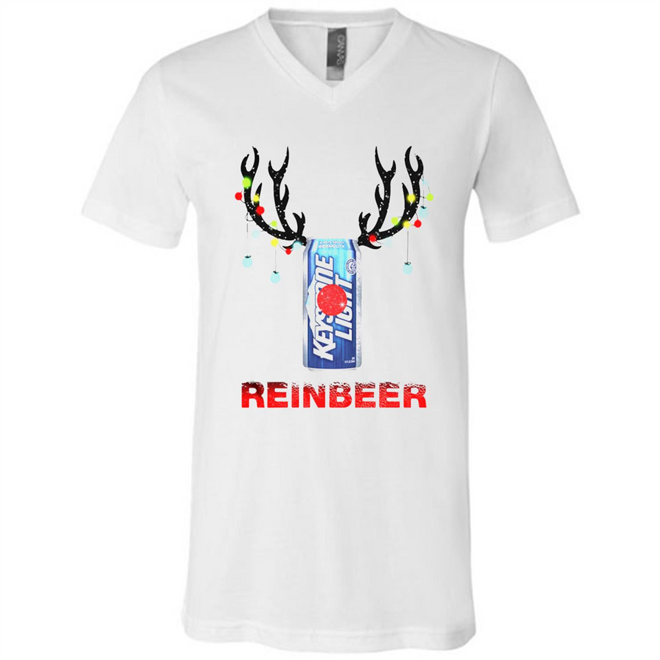 Keystone Light reinbeer Christmas - Canvas Unisex V-Neck