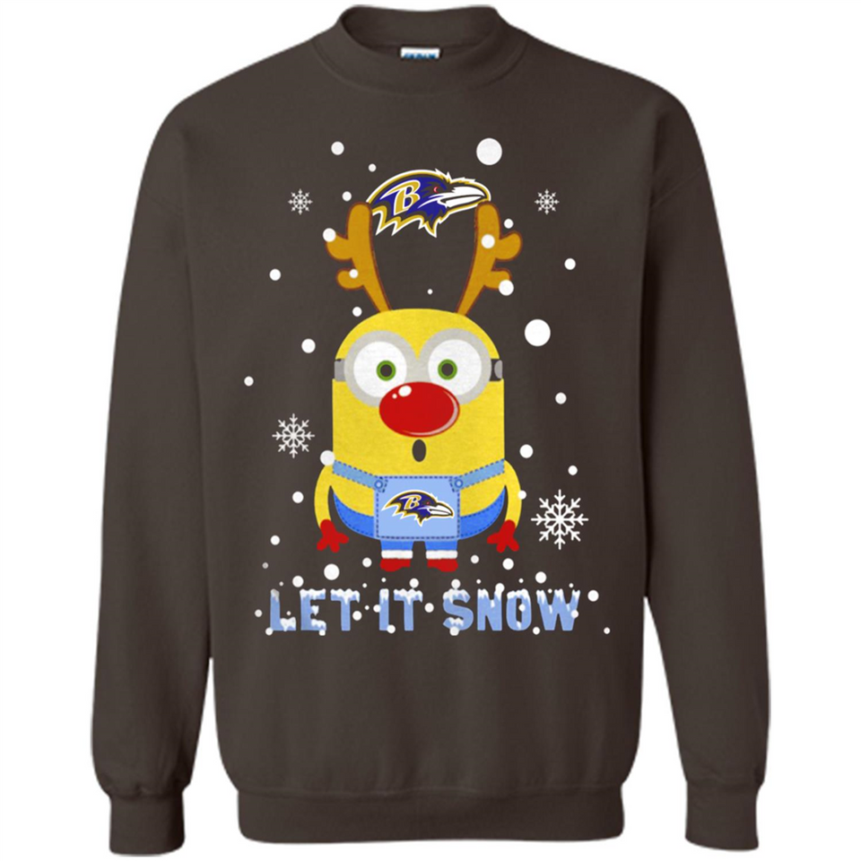 Minion Baltimore Ravens Ugly Christmas Sweater Let it Snow - Sweatshirt