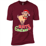 Christmas Merry Goatmas Goat Shirt Santa Hat - Premium Short Sleeve T-Shirt