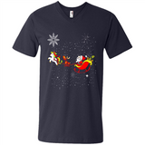 Christmas Unicorn Rudolph and Santa - Men's V-Neck
