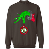 GRINCH HAND HOLDING BOSTON CELTICS NBA GLITTER CHRISTMAS PINGPONG