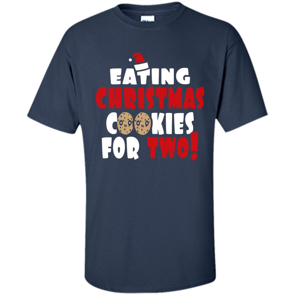 Womens Funny Eating Christmas Cookies For Two Pregnancy - Shirt