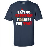 Womens Funny Eating Christmas Cookies For Two Pregnancy - Shirt