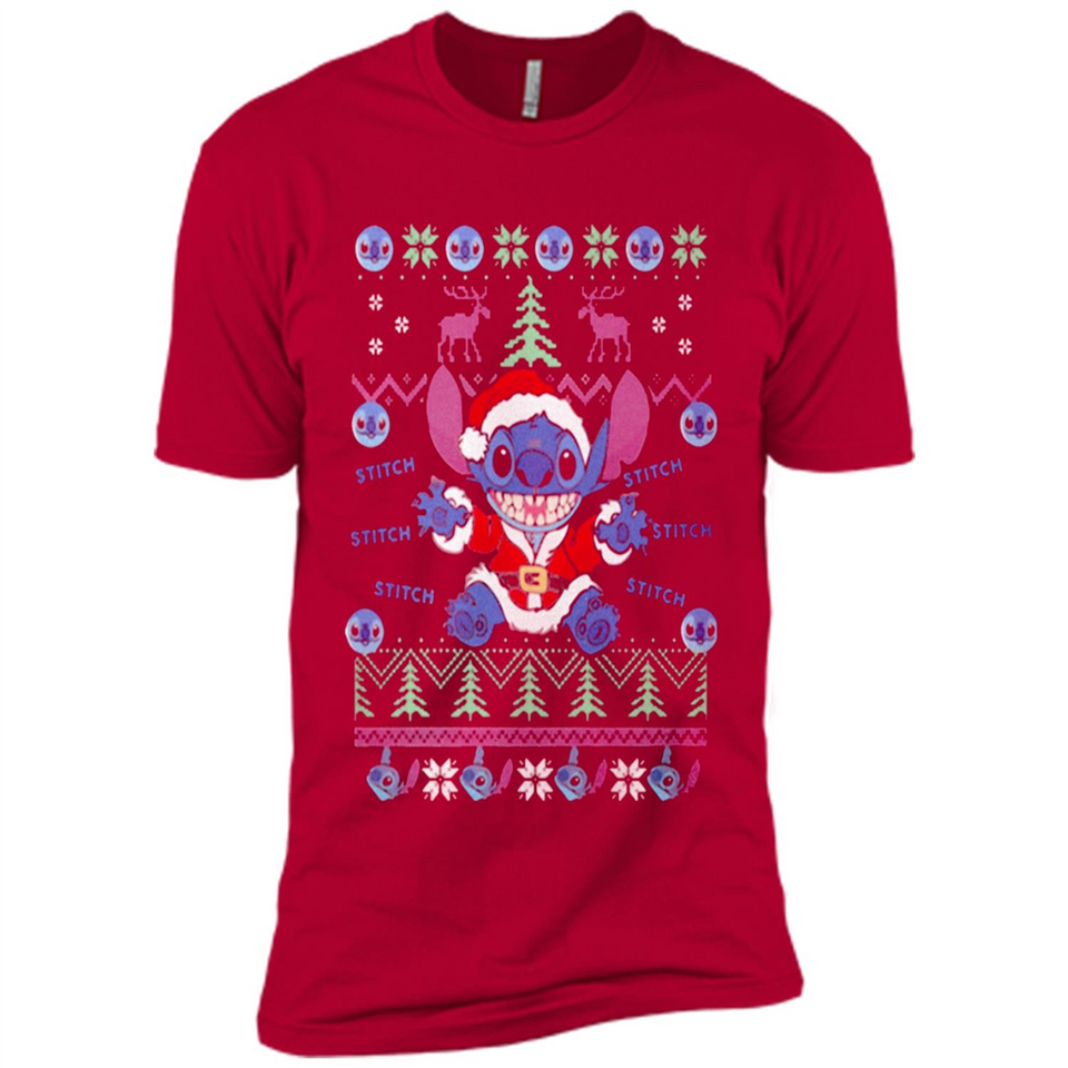 Stitch ugly christmas sweater - Premium Short Sleeve T-Shirt