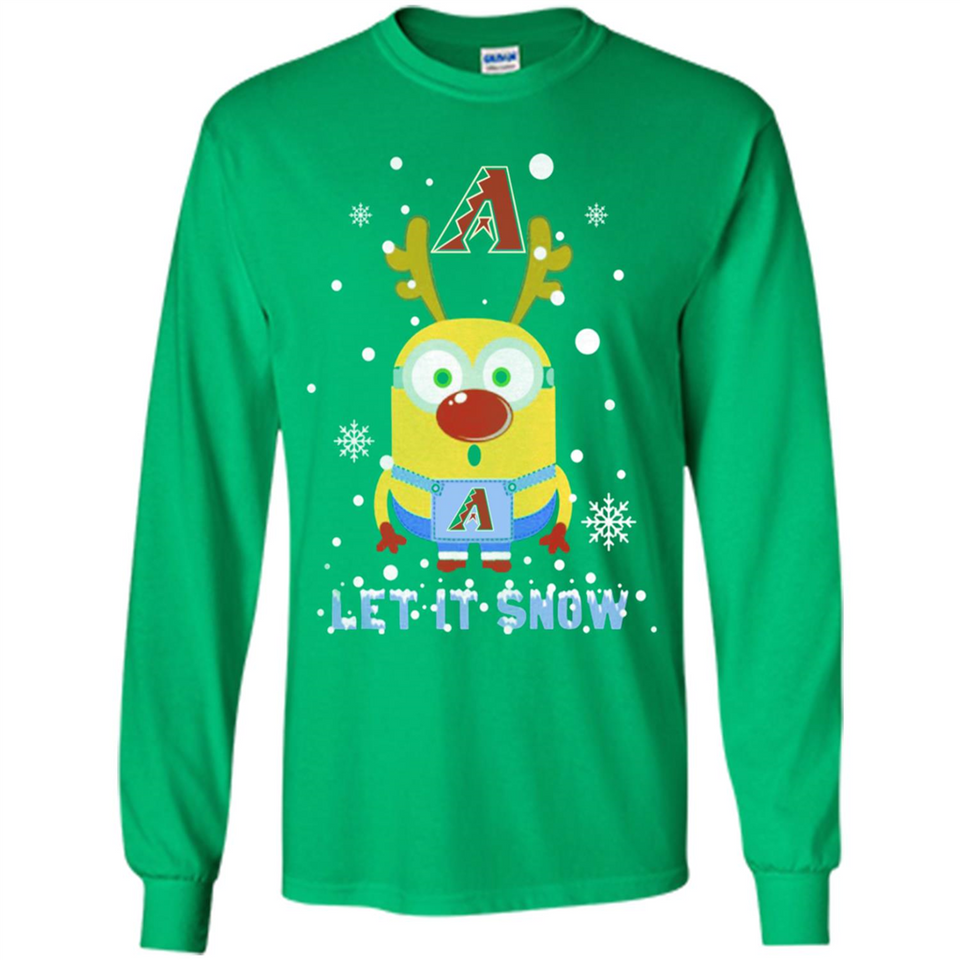 Minion Arizona Diamondbacks Ugly Christmas Sweater Let it Snow - Long Sleeve T-Shirt
