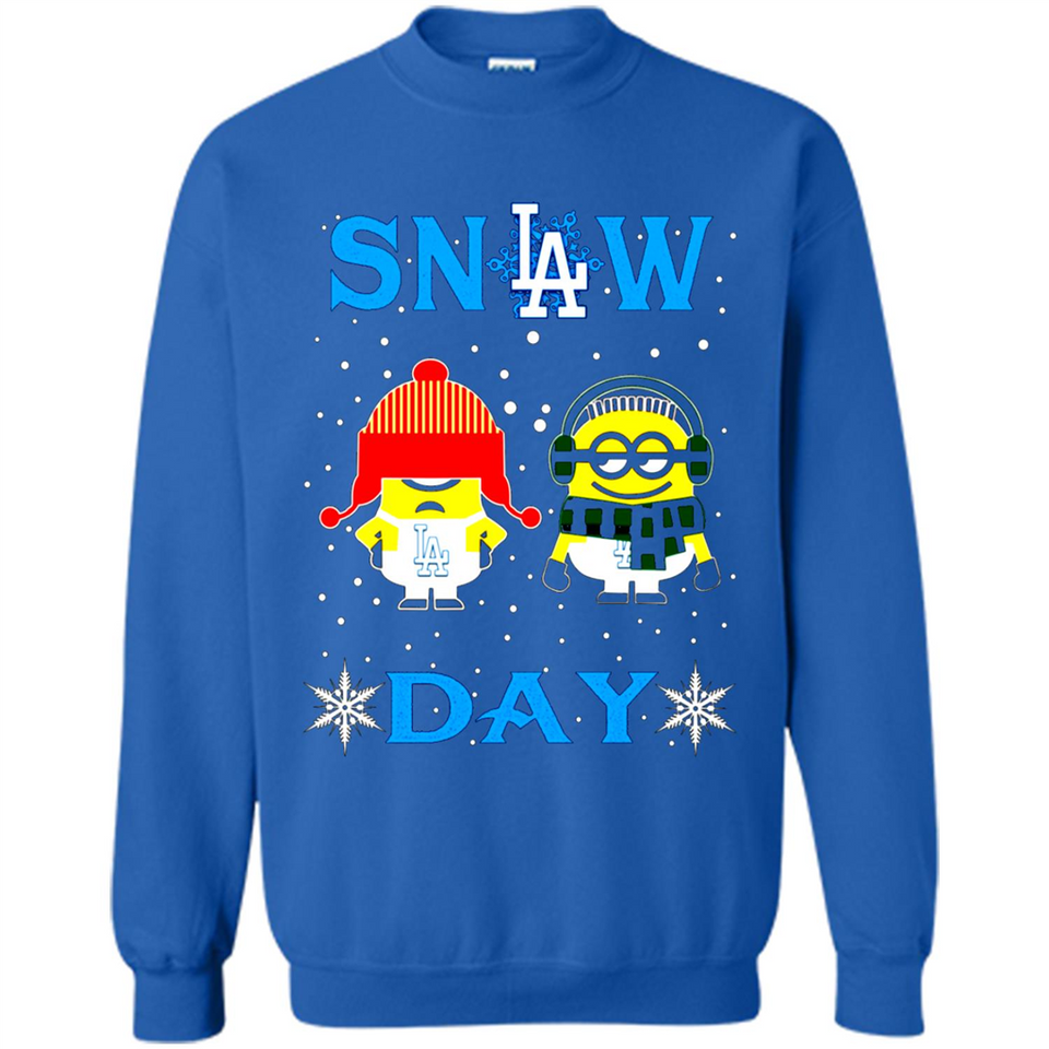 Snow Day Shirt For Los Angeles Dodgers Vs Minion Fans pingpong