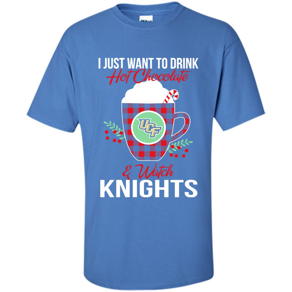 I Just Want To Drink Hot Chocolate & Watch UCF Knights Ugly Christmas Sweater PINGPONG
