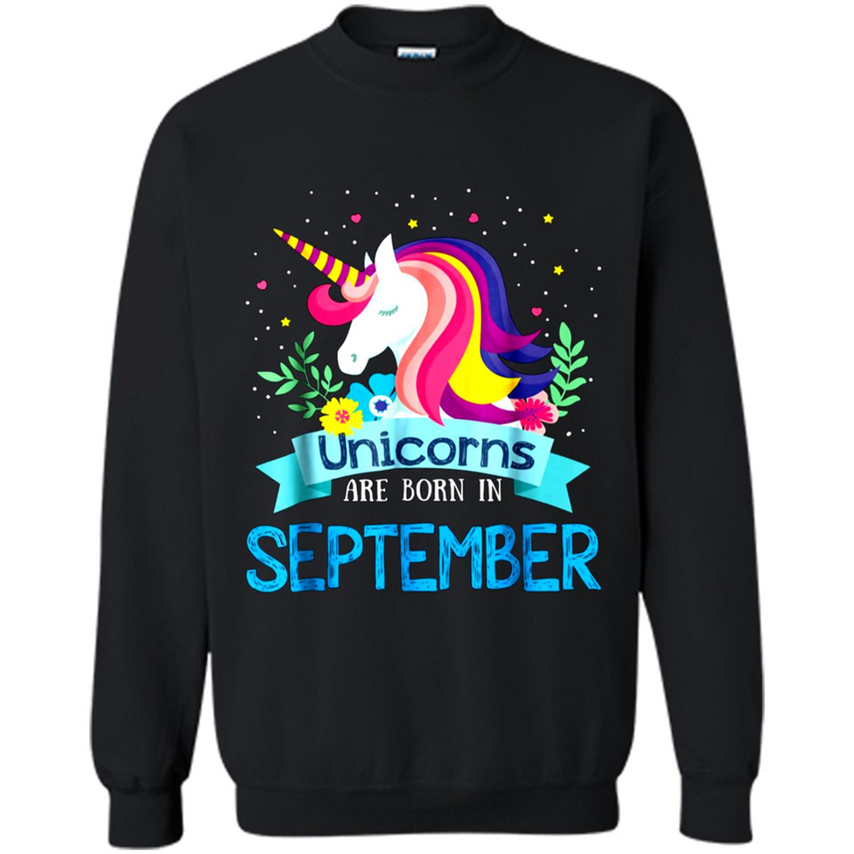 Unicorns are born in September Birthday Rainbow Gift Ladies Custom
