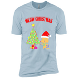 Meow merry christmas- cat and pine merry christmas - Premium Short Sleeve T-Shirt