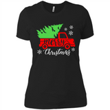 Vintage Christmas Classic Truck T-Shirt with Snow and Tree