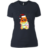 Pomeranian Santa Lights Christmas Dog Xmas Sweatshirt - Ladies' Boyfriend T-Shirt