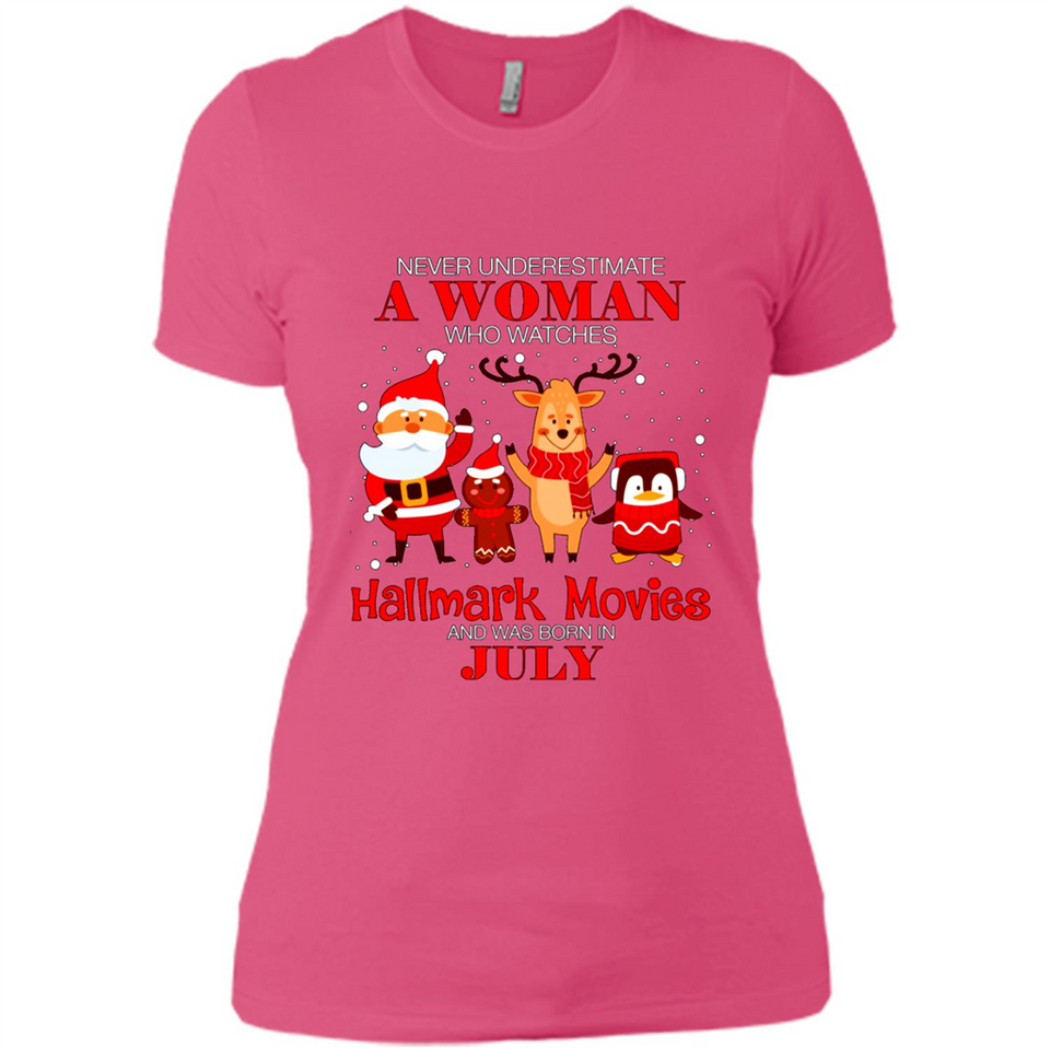 Never Underestimate A July Woman Watches Hallmark Movies Sweatshirt PINGPONG