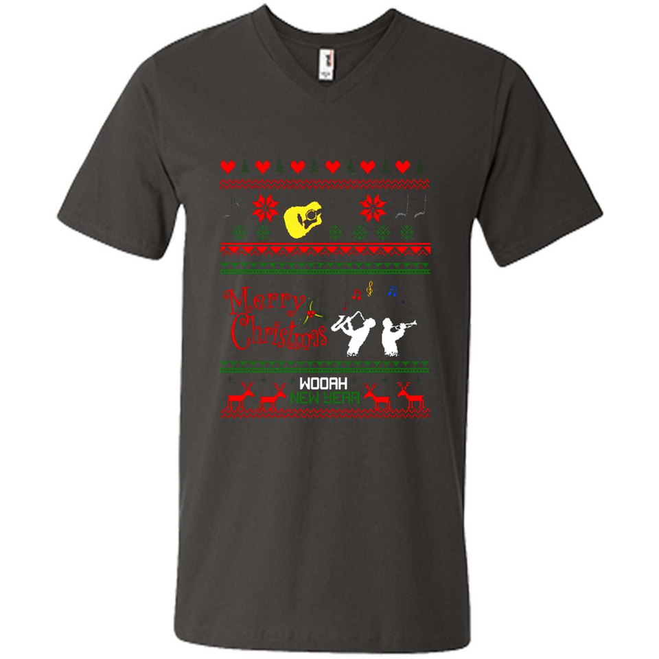 Music Ugly Christmas SweatShirt - Men's V-Neck