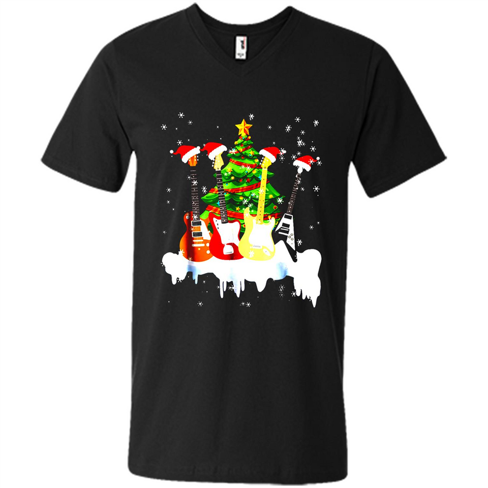Santa Hat Electric Guitar Classical Guitar Christmas shirt Ladies' Boyfriend