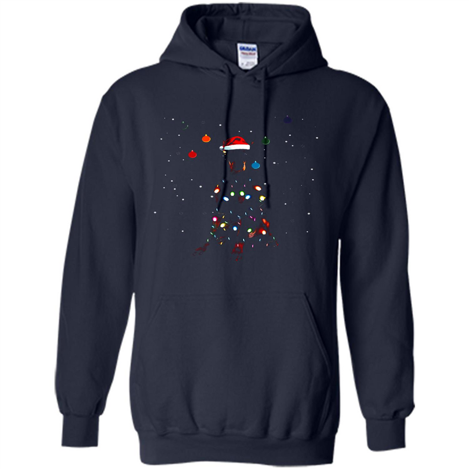 Doberman Santa Lights Christmas Dog Xmas Sweatshirt - Hoodie
