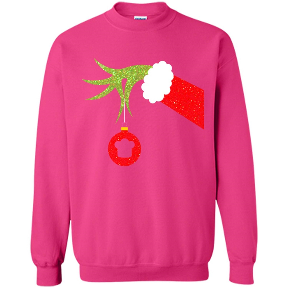 Funny Grinch Hand Holding Chef Ornament Christmas PING PONG