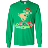 Christmas Merry Goatmas Goat Shirt Santa Hat - Long Sleeve T-Shirt