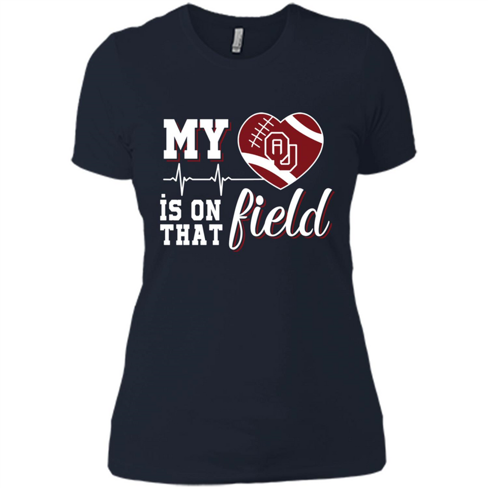 Oklahoma Sooners Football My Heart is on that Field - Ladies' Boyfriend T-Shirt