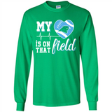 Carolina Panthers Football My Heart is on that Field - Long Sleeve T-Shirt