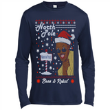 North Pole Born and Raised Shirt, Merry Xmas Ugly Christmas - Canvas Long Sleeve T-Shirt