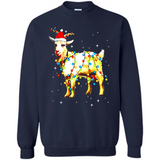 Christmas Lights Goat Wearing Santa Hat T-Shirt - Sweatshirt