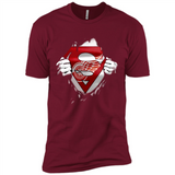 Detroit Red Wings And Superman Fans - Premium Short Sleeve T-Shirt