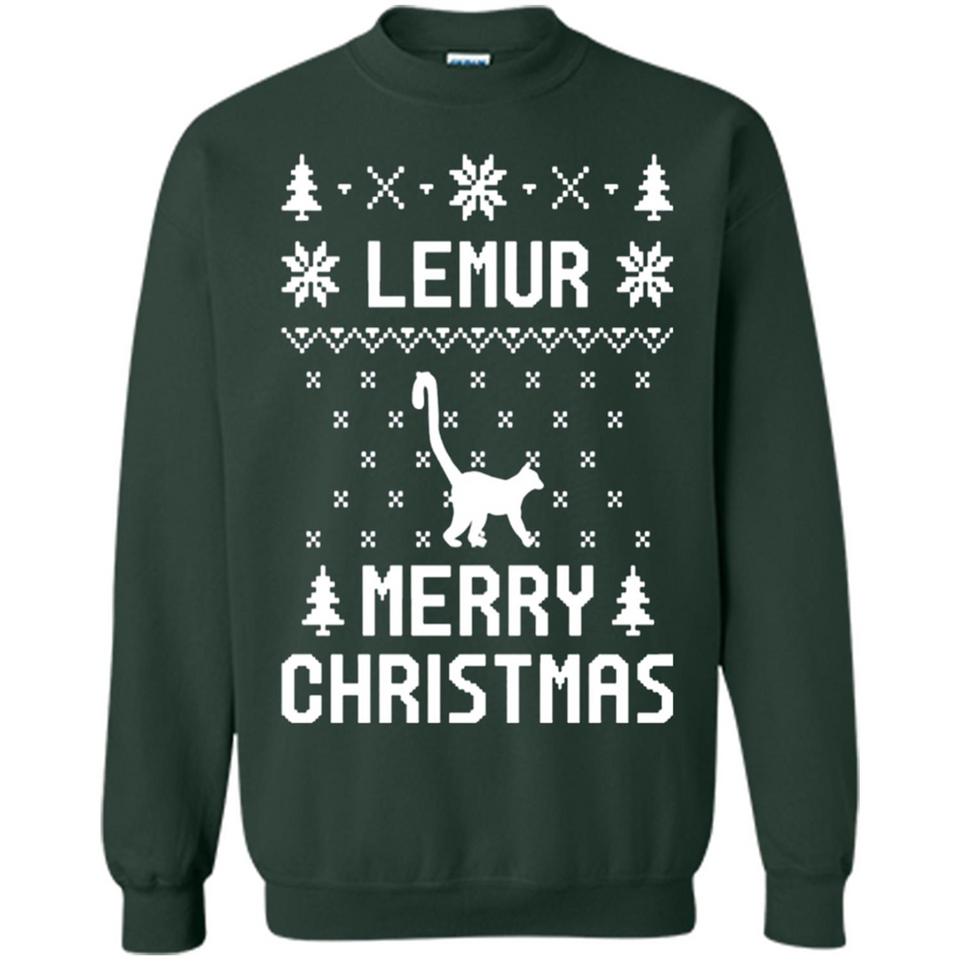 Vintage Tee For Women Men Graphic Shirts Lemur Ugly Christmas Sweater - Sweatshirt