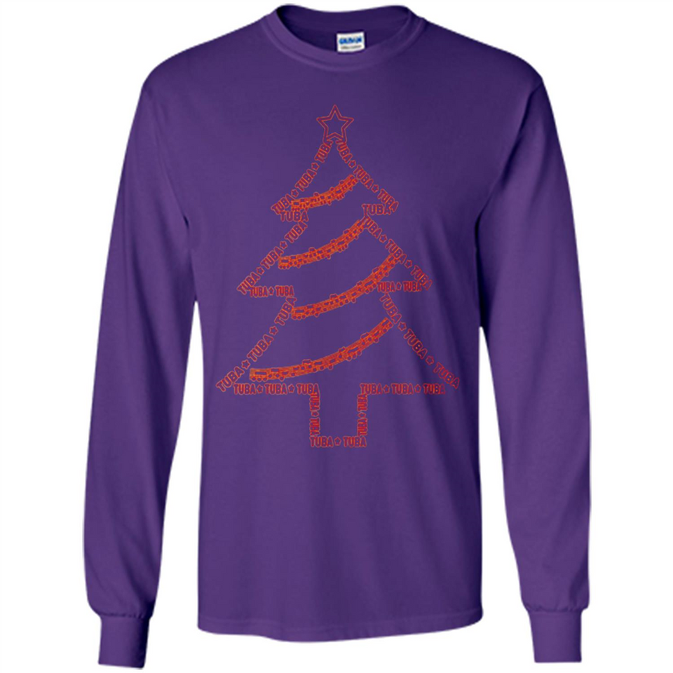 Tuba Text Christmas Tree Musical Instrument Holiday Shirt