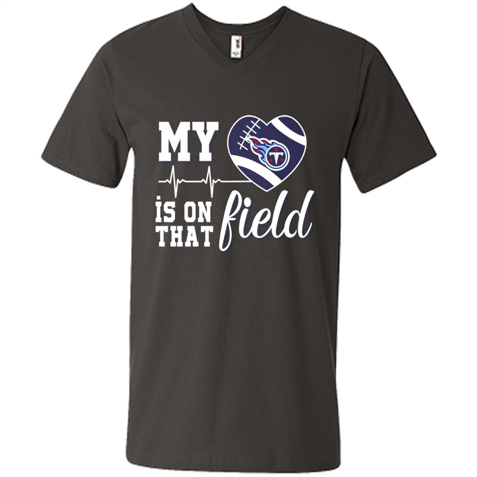 Tennessee Titans Football My Heart is on that Field - Men's V-Neck