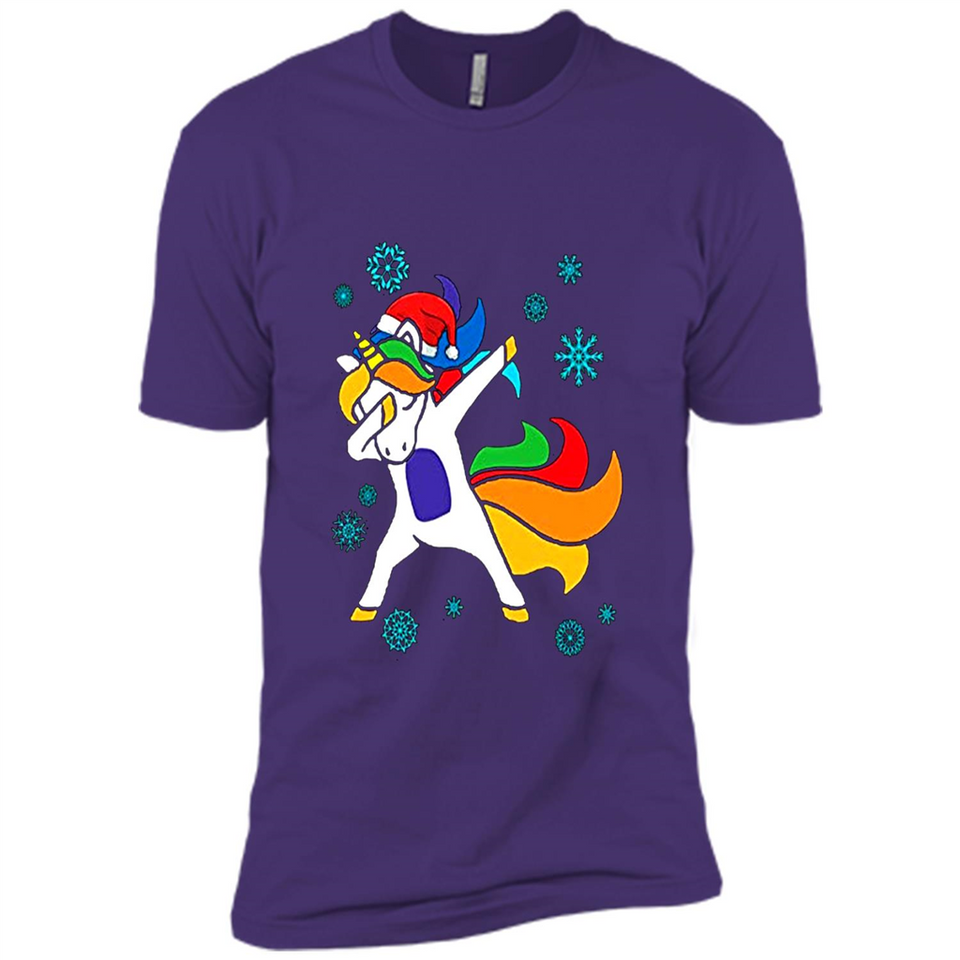 Christmas Dabbing Unicorn - Premium Short Sleeve T-Shirt