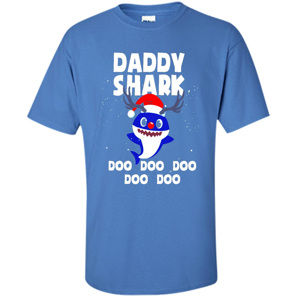 Daddy Shark Costume Reindeer Funny Christmas T-Shirt - Shirt