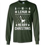 Vintage Tee For Women Men Graphic Shirts Lemur Ugly Christmas Sweater - Long Sleeve T-Shirt