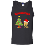 Meow merry christmas- cat and pine merry christmas - Tank Top