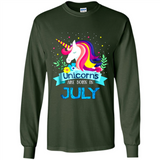 Unicorns are born in July Birthday Rainbow Gift Ladies Custom