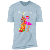 Flamingo Christmas Shirt, Merry Christmas Shirt , Flamingo - Premium Short Sleeve T-Shirt