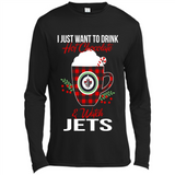 I Just Want To Drink Hot Chocolate & Watch Winnipeg Jets Ugly Christmas Sweater PINGPONG