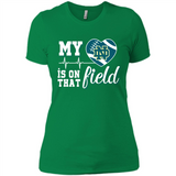 Notre Dame Fighting Irish Football My Heart is on that Field - Ladies' Boyfriend T-Shirt