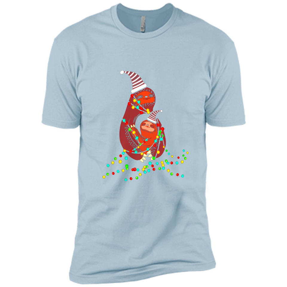 Christmas Lights Sloth Long Sleeve Santa Sloth - Premium Short Sleeve T-Shirt