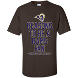 Reasons to be a Los Angeles Rams Fan Complete List on Back - Shirt