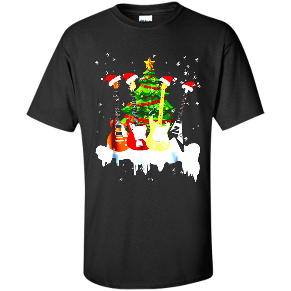 Santa Hat Electric Guitar Classical Guitar Christmas shirt Ladies' Boyfriend