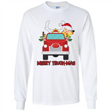 Merry Truck-Mas Christmas Fire Truck Cute Reindeer Sporty - Long Sleeve T-Shirt