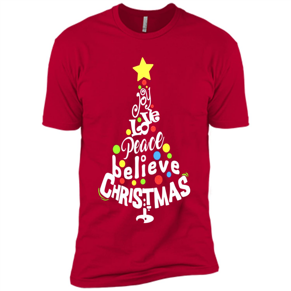 Joy Love Peace Believe Christmas Tree