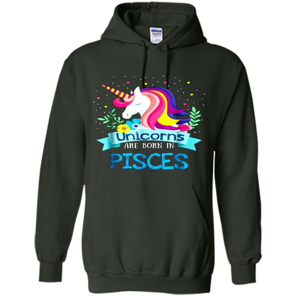 Unicorns are born in Pisces Birthday Rainbow Gift Ladies Custom