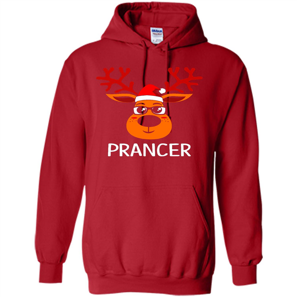 Prancer Reindeer Santa Claus Funny Xmas Holiday T-Shirt - Hoodie