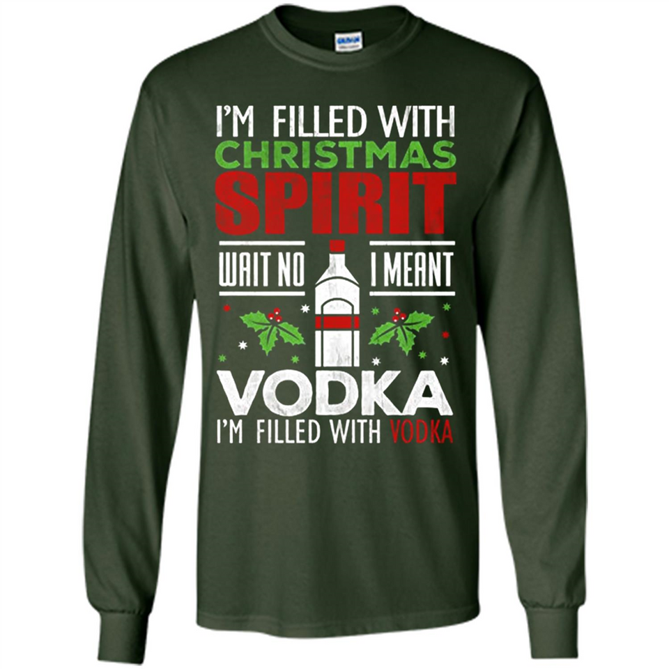 Christmas Gift Shirt Christmas Spirit Vodka Santa - Long Sleeve T-Shirt