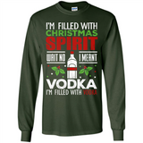 Christmas Gift Shirt Christmas Spirit Vodka Santa - Long Sleeve T-Shirt